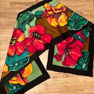 American Vintage Floral Scarf - Red and Green